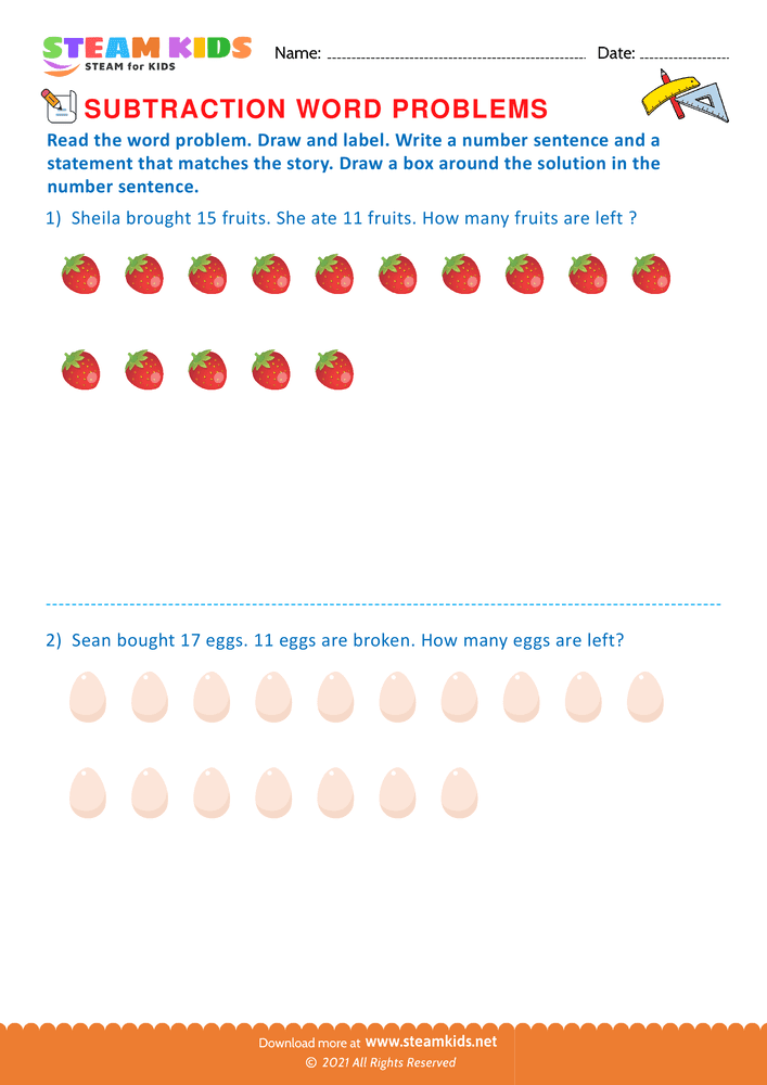 Free Math Worksheet - Draw and label - Worksheet 13