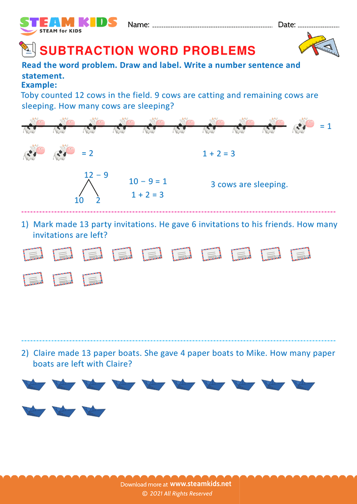 Free Math Worksheet - Draw and label - Worksheet 14