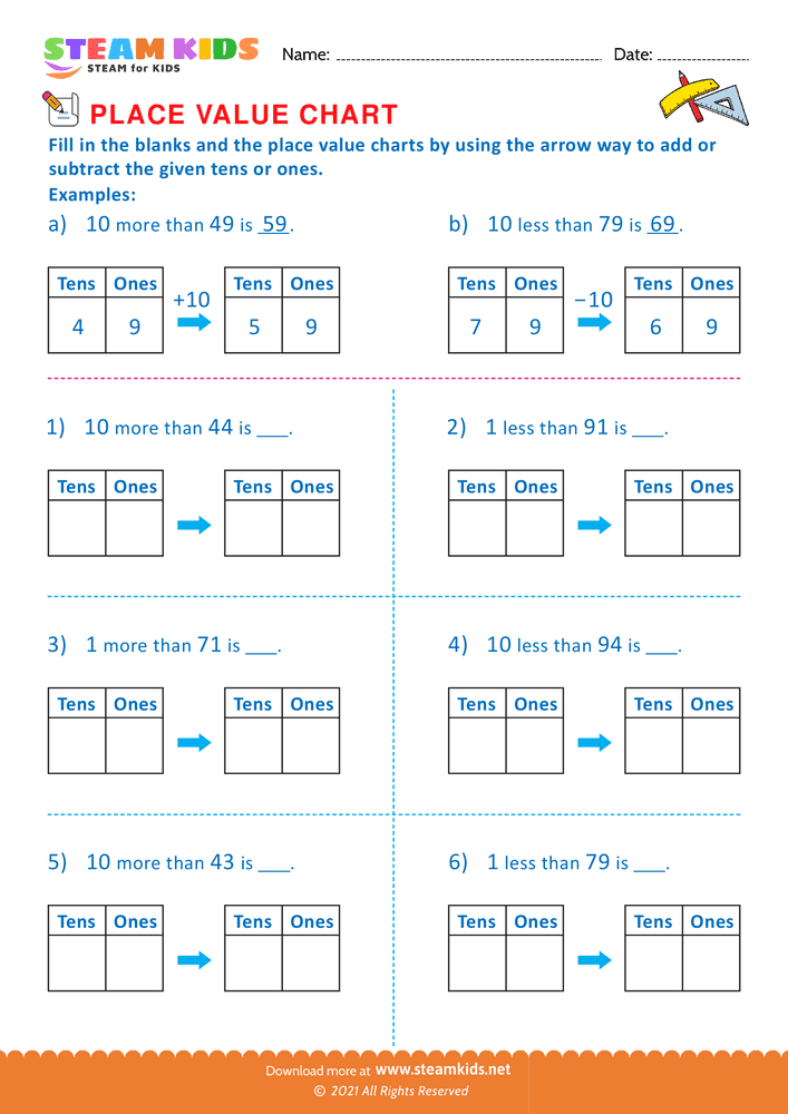 Free Math Worksheet - Correct usage of numbers - Worksheet 1