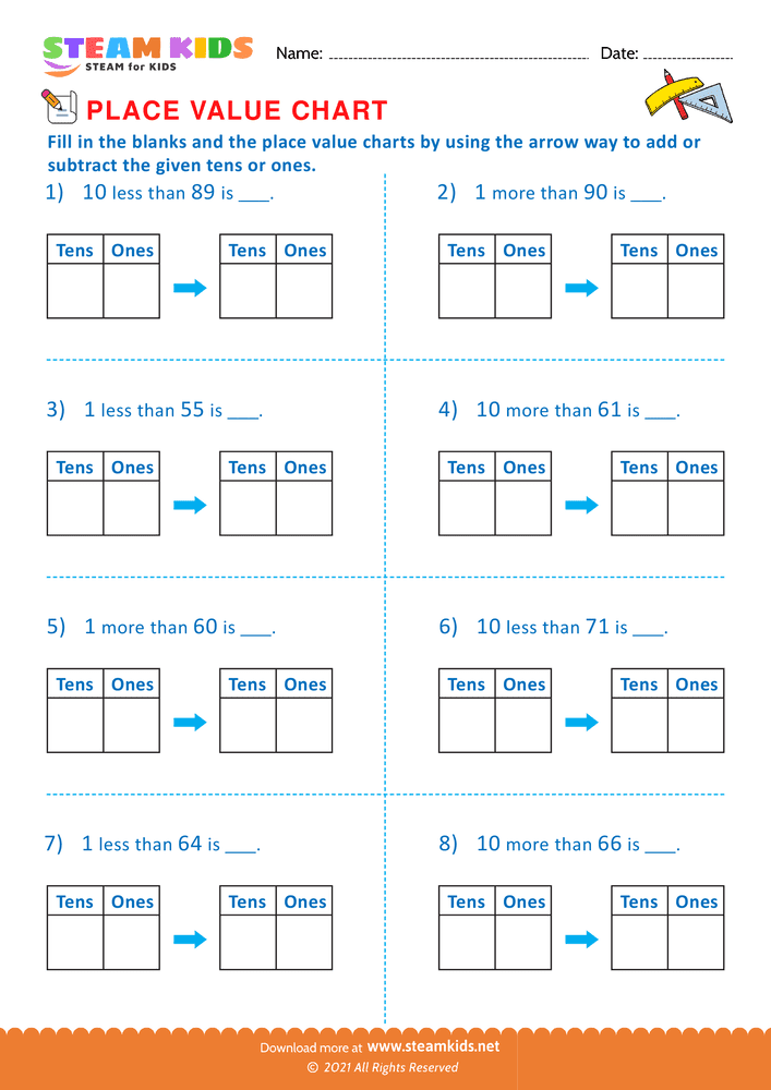 Free Math Worksheet - Correct usage of numbers - Worksheet 3