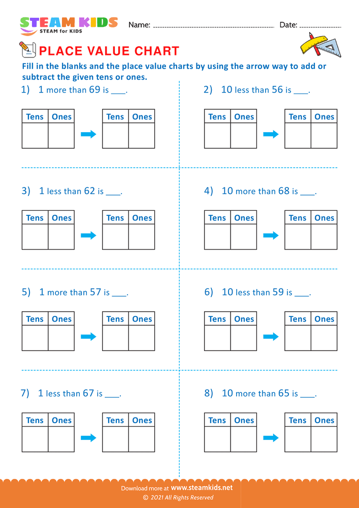Free Math Worksheet - Correct usage of numbers - Worksheet 4