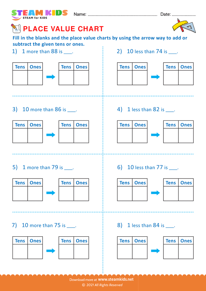 Free Math Worksheet - Correct usage of numbers - Worksheet 6