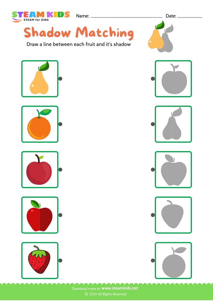 Free Science Worksheet - Identify fruit - Worksheet 5