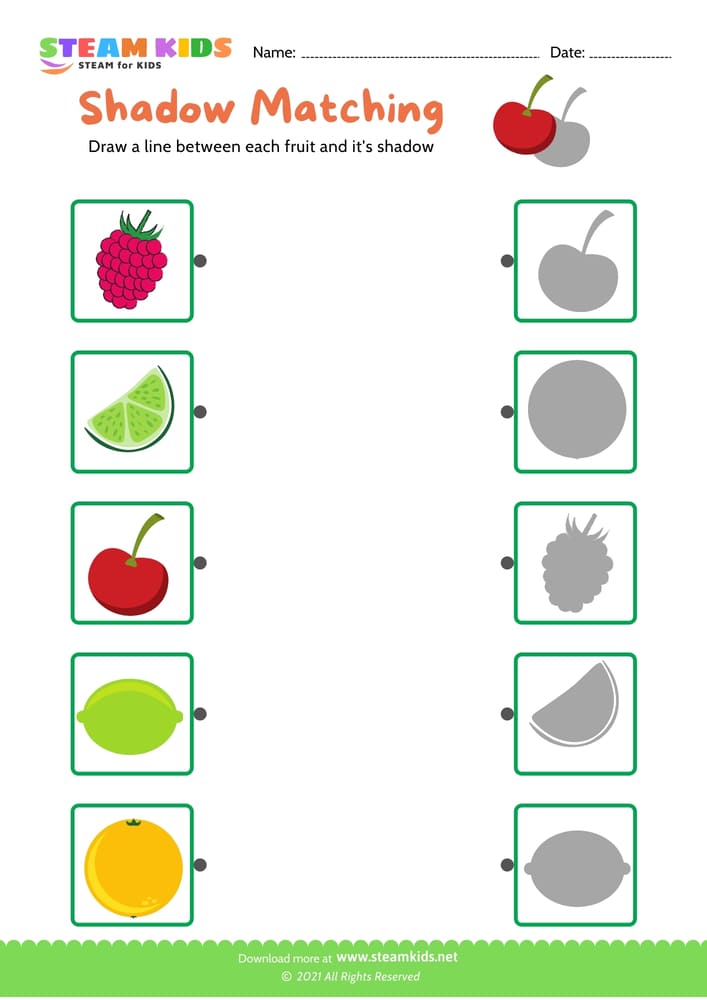 Free Science Worksheet - Identify fruit - Worksheet 6