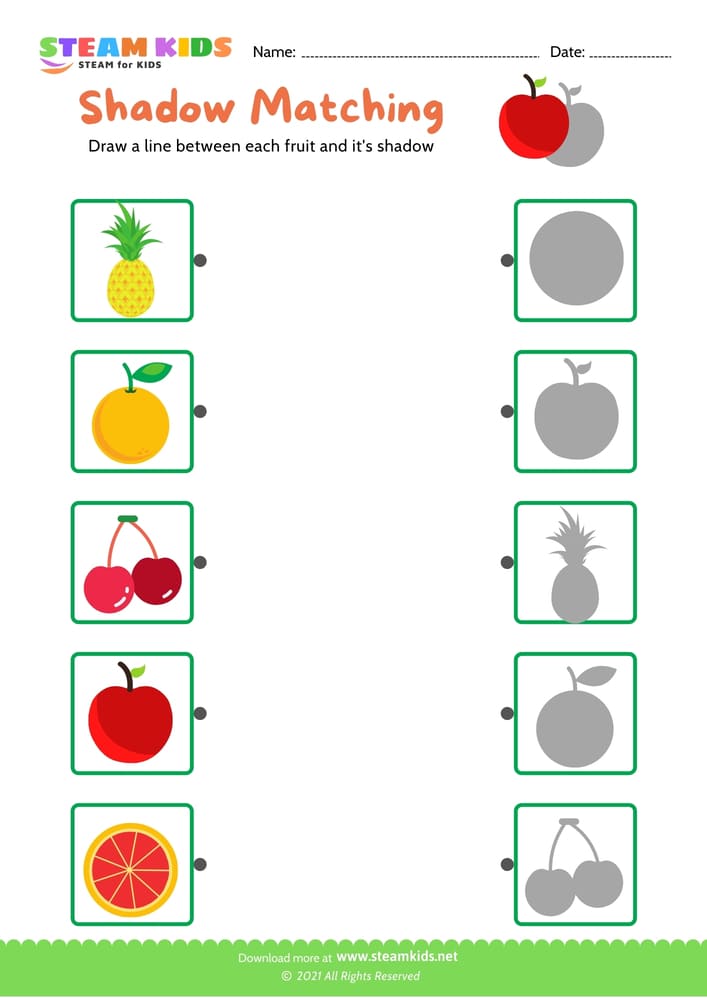 Free Science Worksheet - Identify fruit - Worksheet 7