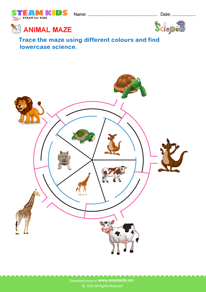 Free Science Worksheet - Animal Maze 4