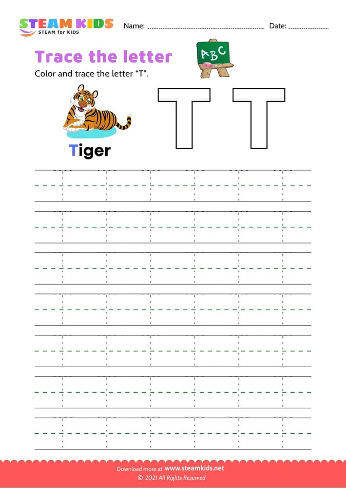 Free English Worksheet - Write uppercase letter 