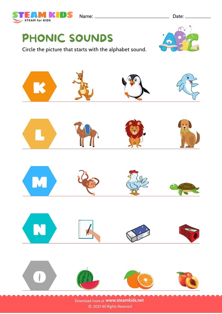 Free English Worksheet - Phonic sound - Worksheet 3