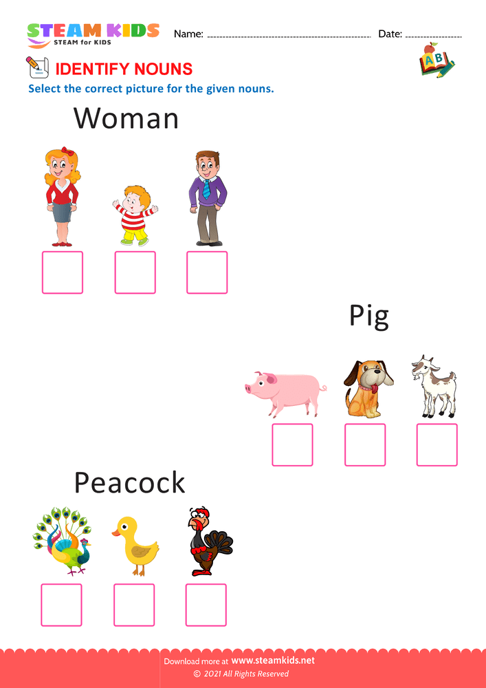 Free English Worksheet - Nouns - Worksheet 10