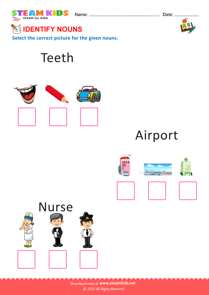 Free English Worksheet - Identify Nouns - Worksheet 11