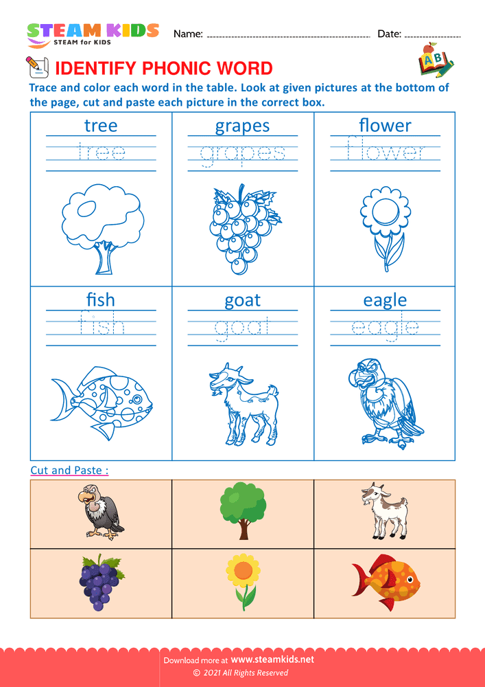Free English Worksheet - Identify phonic word - Worksheet 1