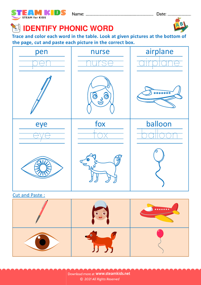 Free English Worksheet - Identify phonic word - Worksheet 5