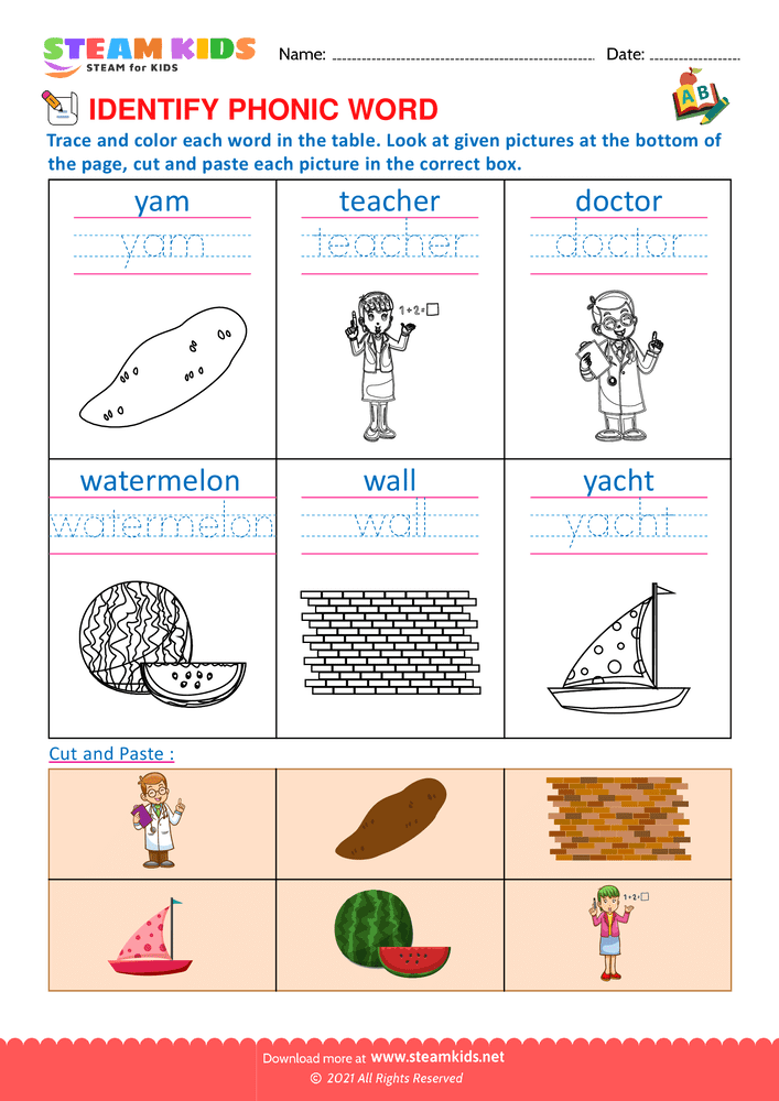 Free English Worksheet - Identify phonic word - Worksheet 14