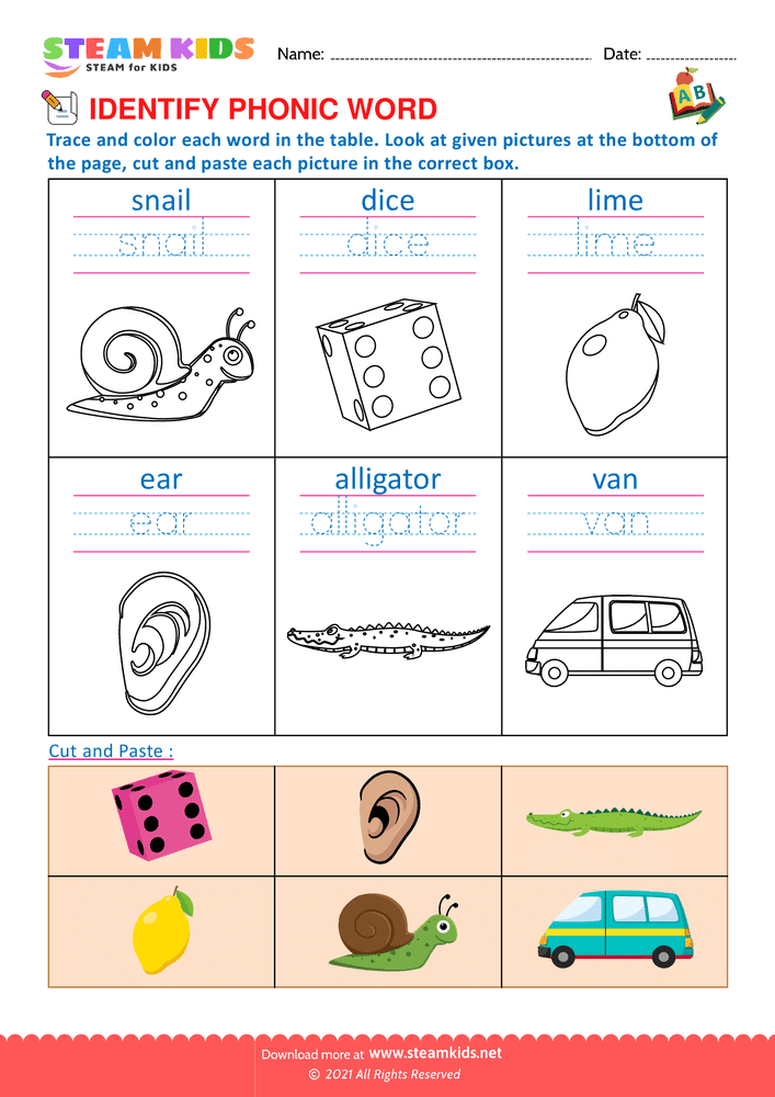 Free English Worksheet - Identify phonic word - Worksheet 17