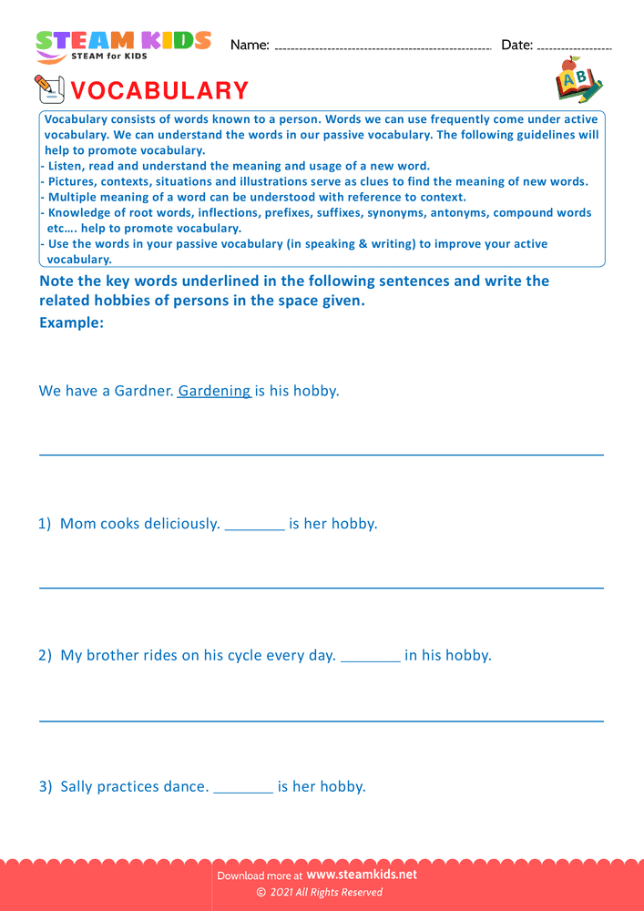 Free English Worksheet - Choose correct word - Worksheet 1