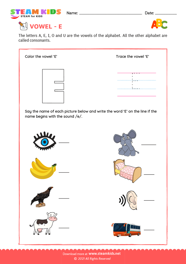 Free English Worksheet - Trace and write - Worksheet 2