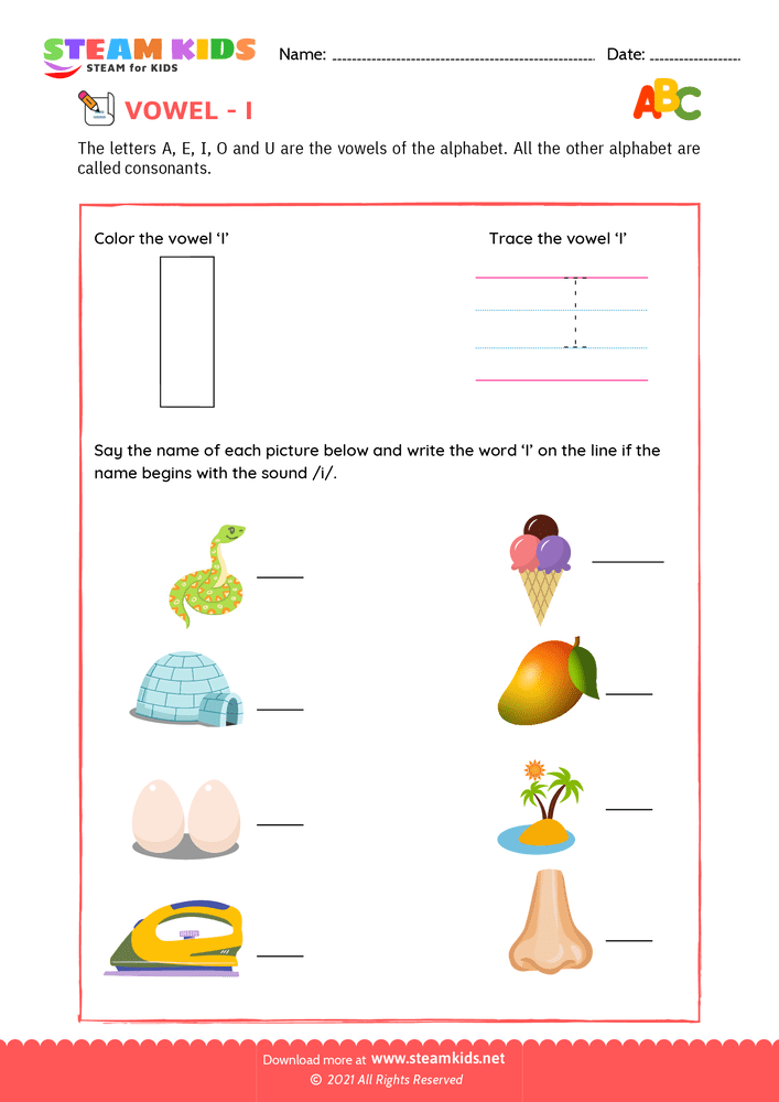 Free English Worksheet - Trace and write - Worksheet 3