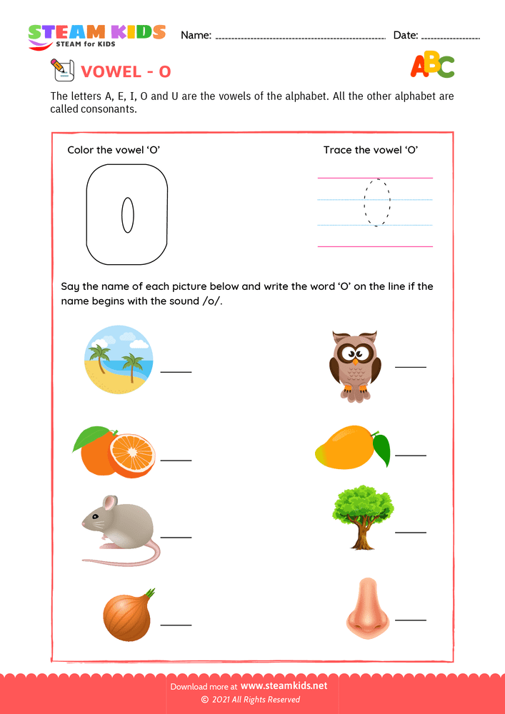 Free English Worksheet - Trace and write - Worksheet 4