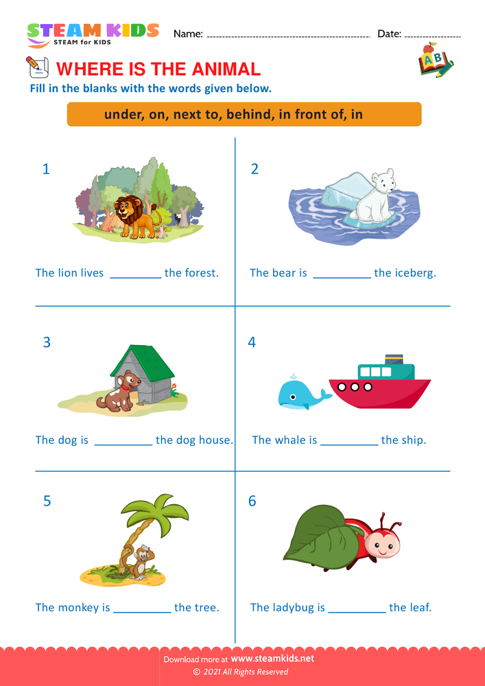 Free English Worksheet - Prepositions - Worksheet 4