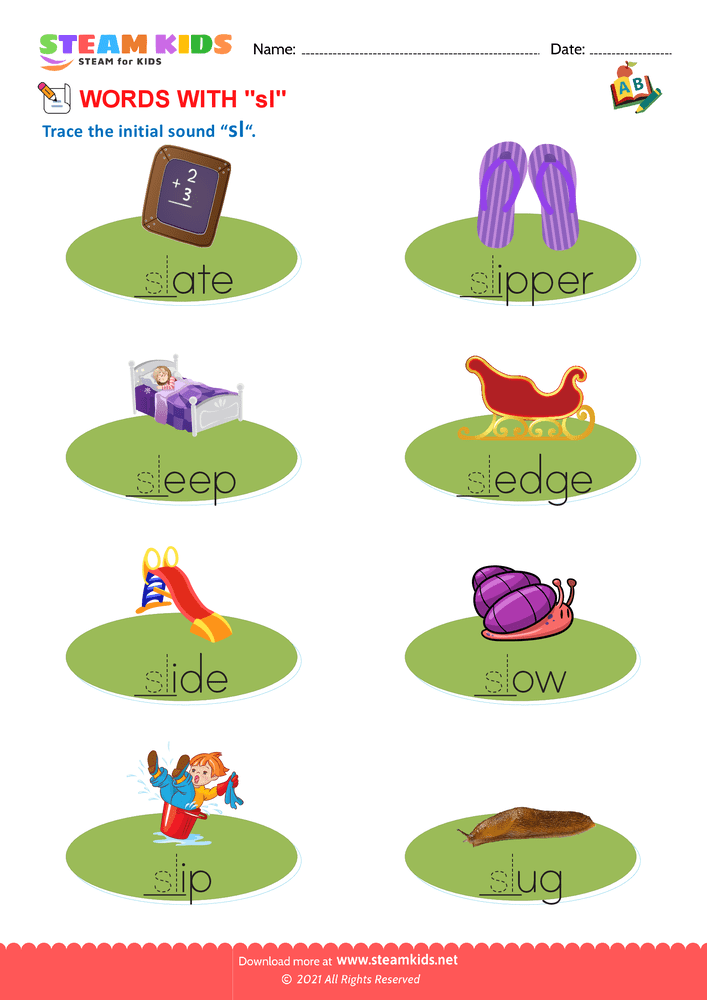 Free English Worksheet - Blends and Digraphs - Worksheet 5