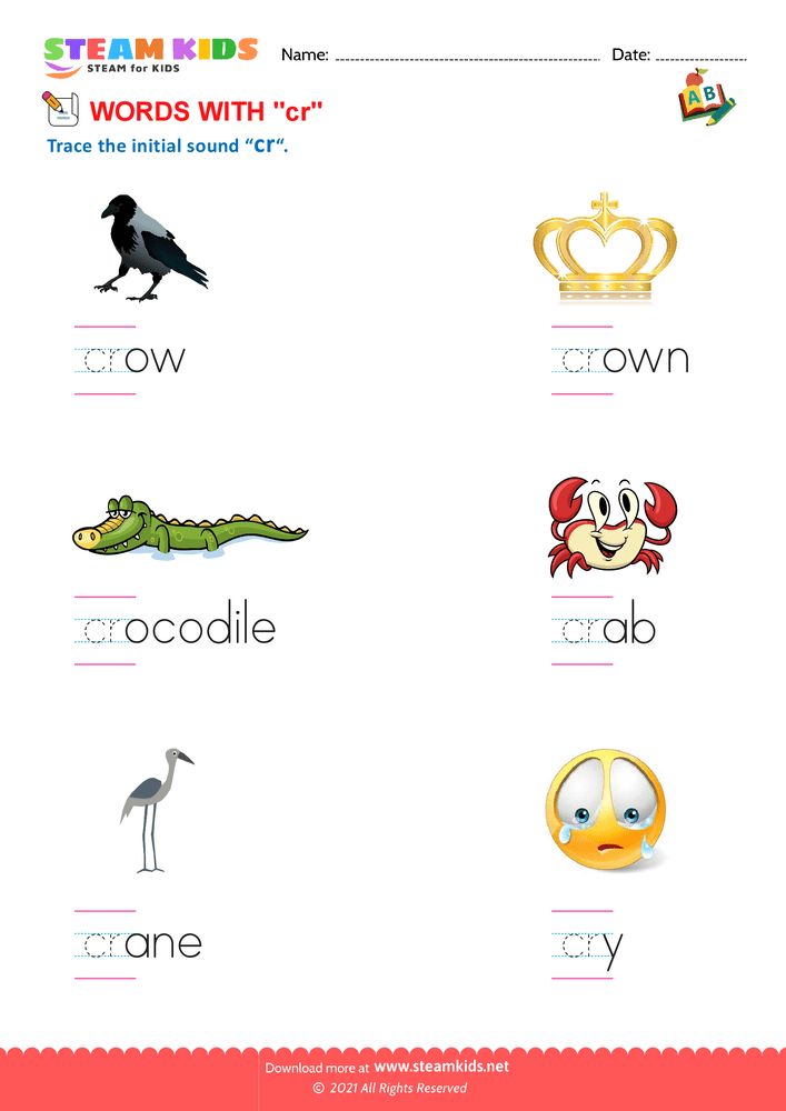 Free English Worksheet - Blends and Digraphs - Worksheet 17