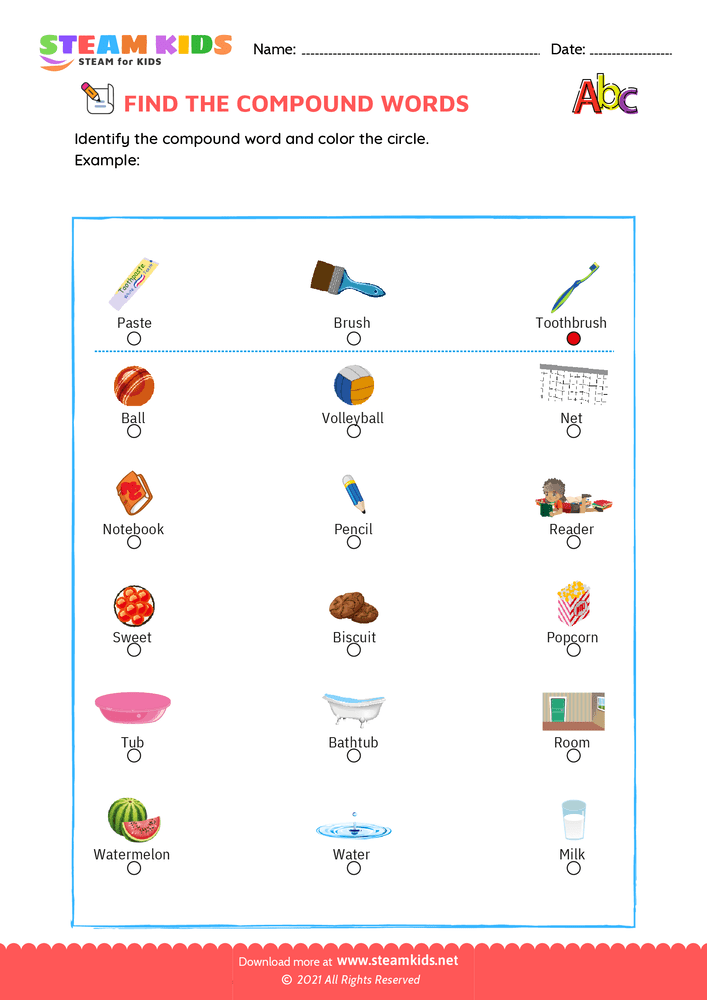 Free English Worksheet - Find Compound words - Worksheet 2