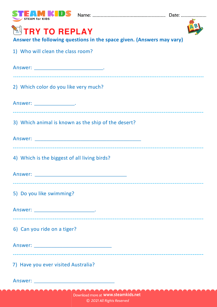 Free English Worksheet - Making Sentence - Worksheet 8