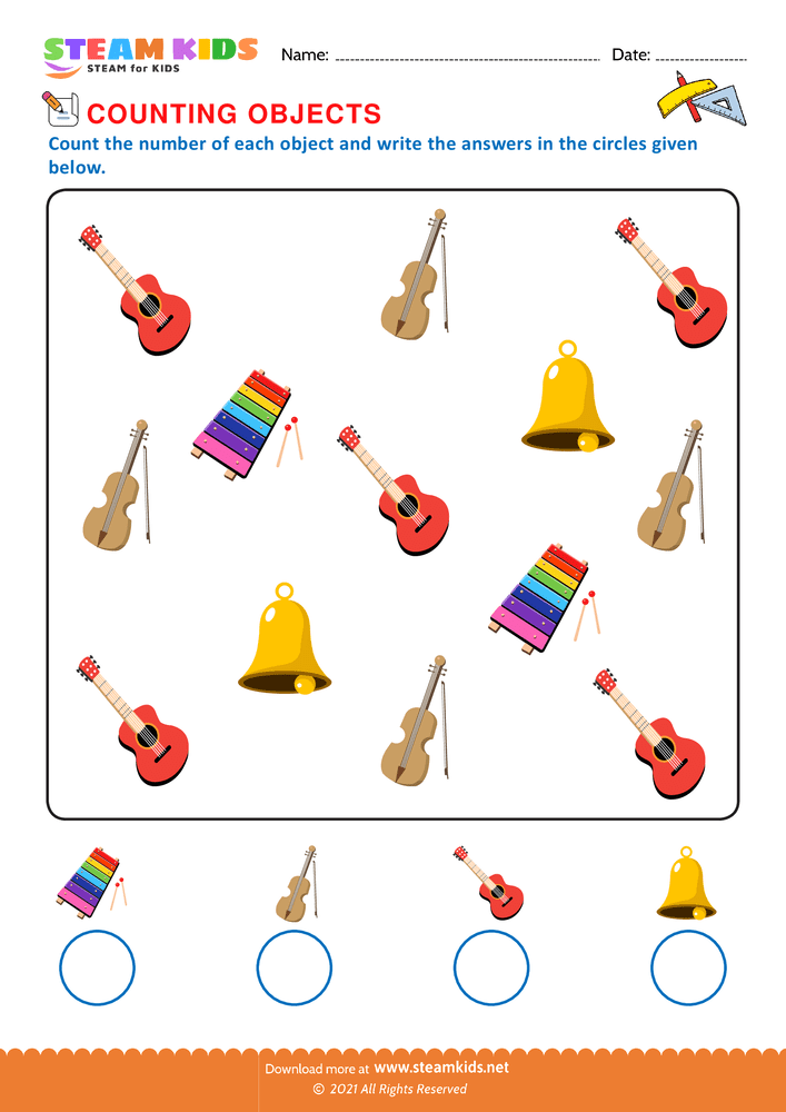 Free Math Worksheet - Counting objects