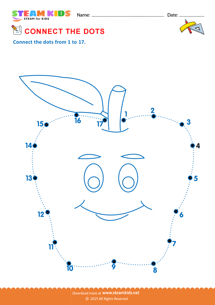 Free Math Worksheet - Connect the Dots - Worksheet 1