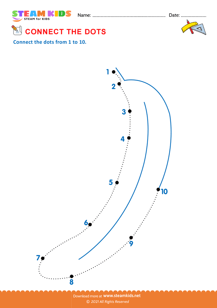 Free Math Worksheet - Connect the Dots - Worksheet 2