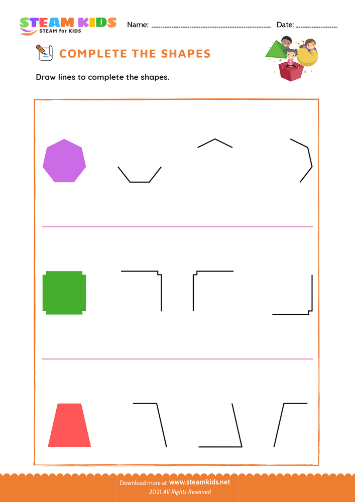Free Math Worksheet - Complete the Pattern - Worksheet 5