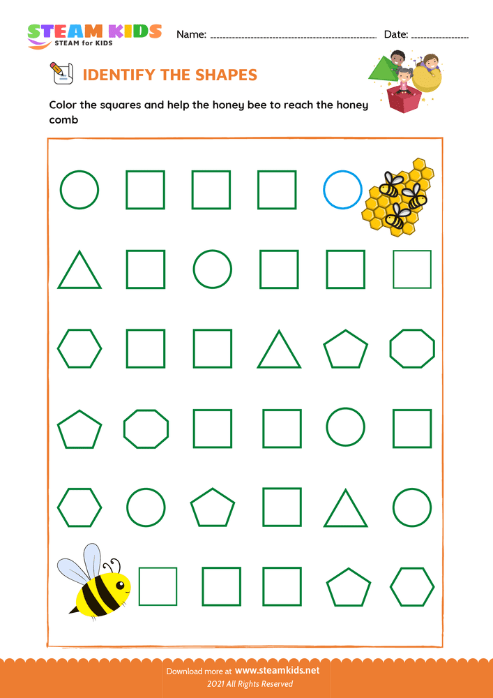 Free Math Worksheet - Identify Shapes - Worksheet 2