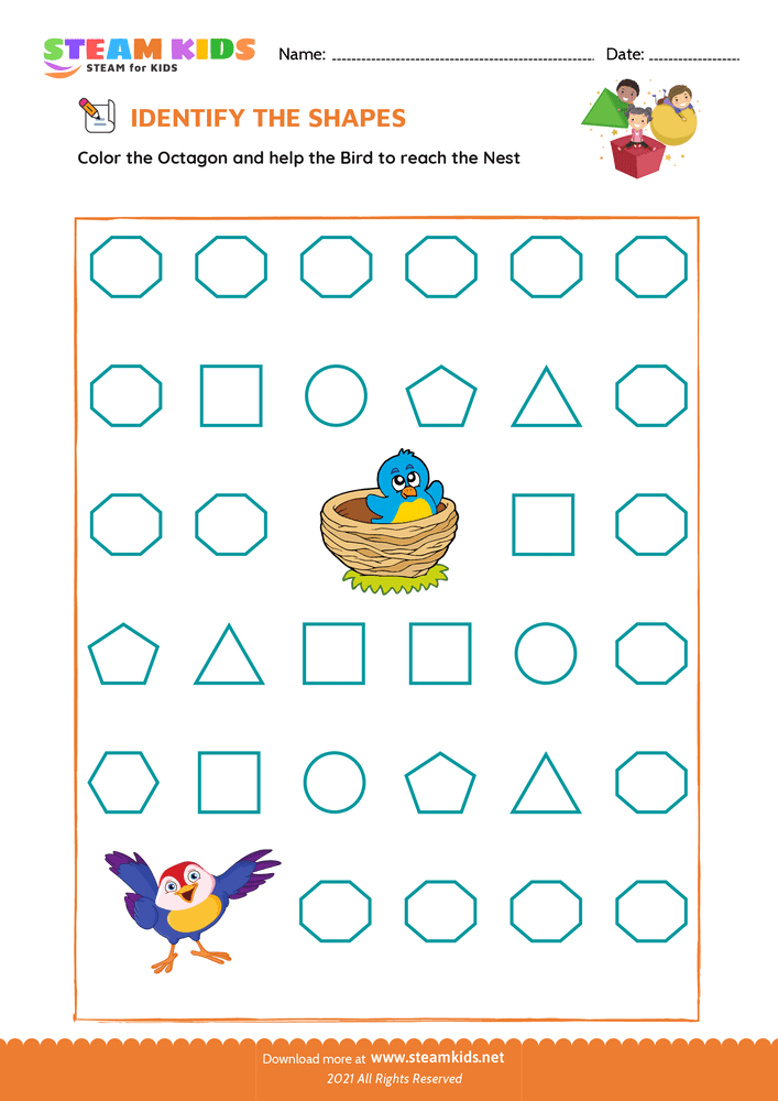 Free Math Worksheet - Identify Shapes - Worksheet 5