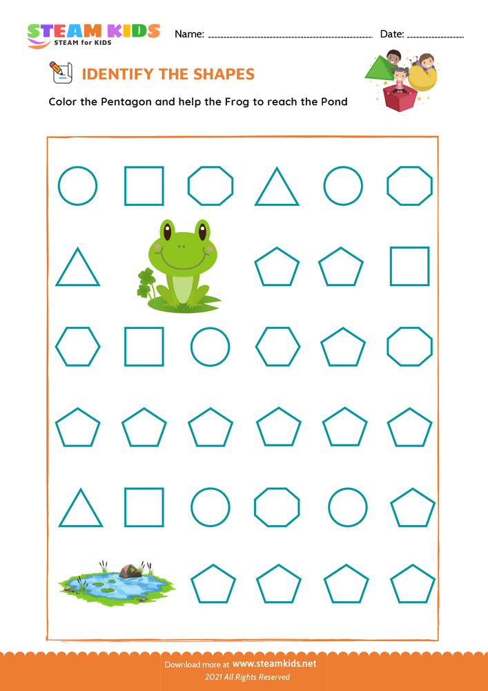 Free Math Worksheet - Identify Shapes - Worksheet 4