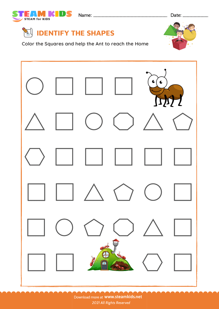 Free Math Worksheet - Identify Shapes - Worksheet 5