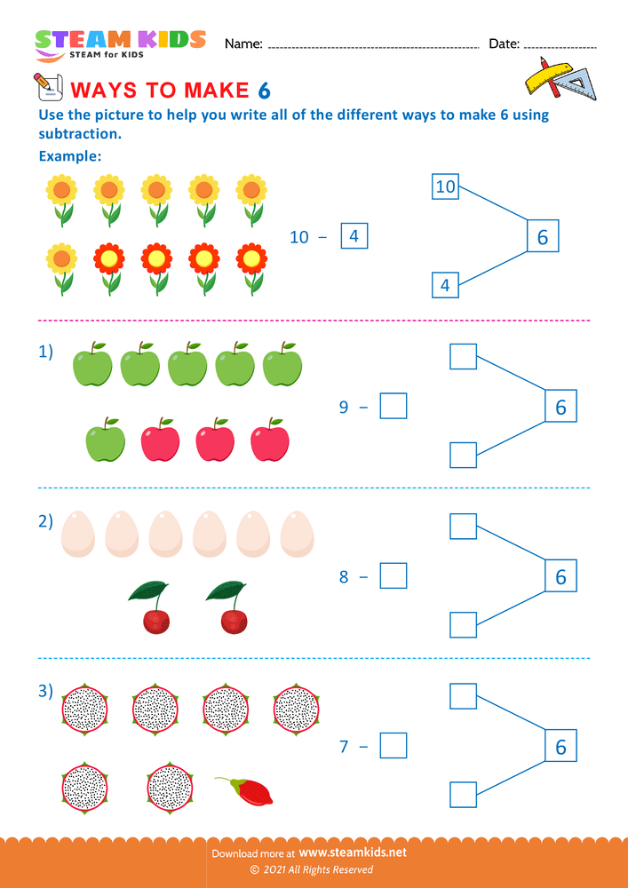 Free Math Worksheet - Ways to make a number  - Worksheet 1