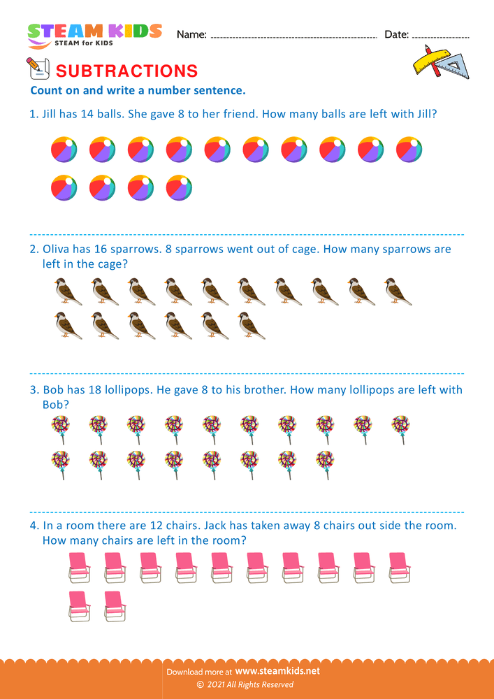 Free Math Worksheet - Word problems - Worksheet 2