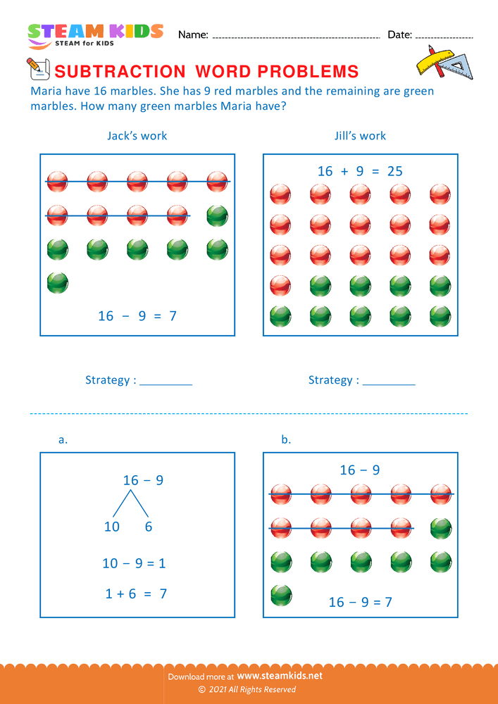 Free Math Worksheet - Word problems - Worksheet 13