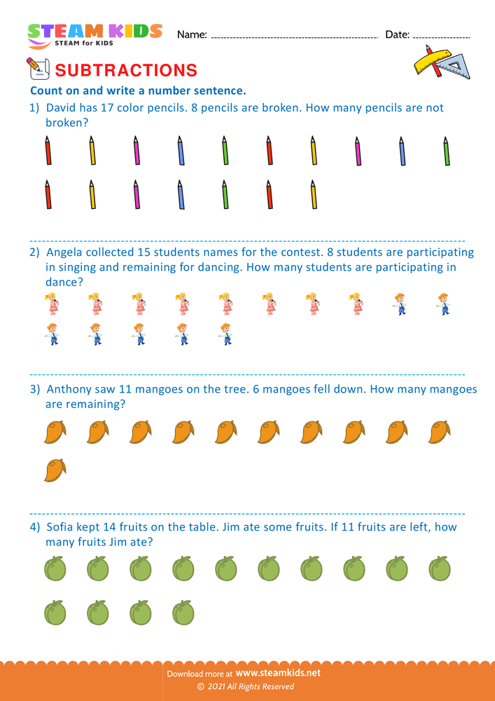 Free Math Worksheet - Cross of the figure - Worksheet 6
