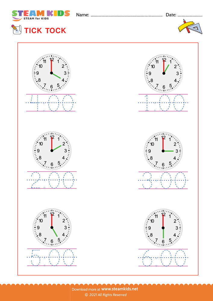 Free Math Worksheet - Time - Worksheet 3