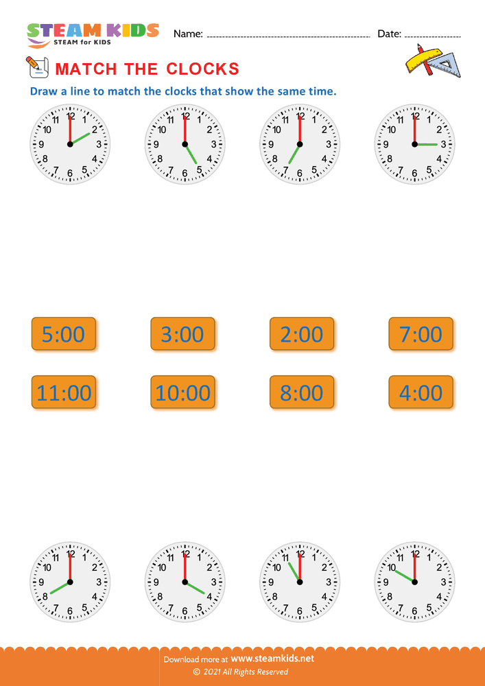 Free Math Worksheet - Time - Worksheet 5