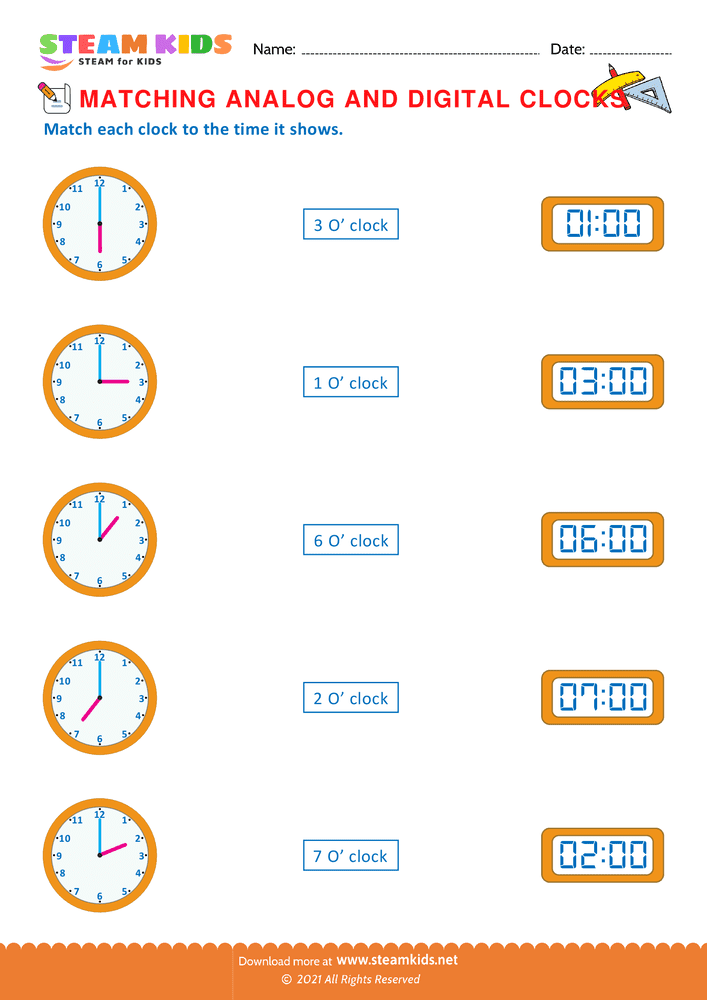 Time Worksheets For Grade 1 - STEAM KIDS