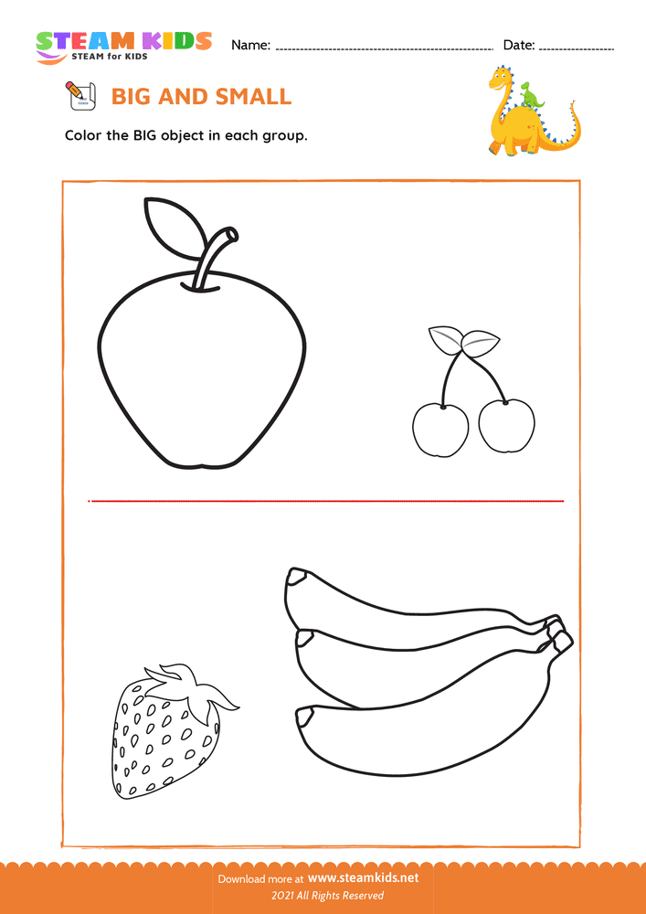 Free Math Worksheet - Big and Small - Worksheet 7