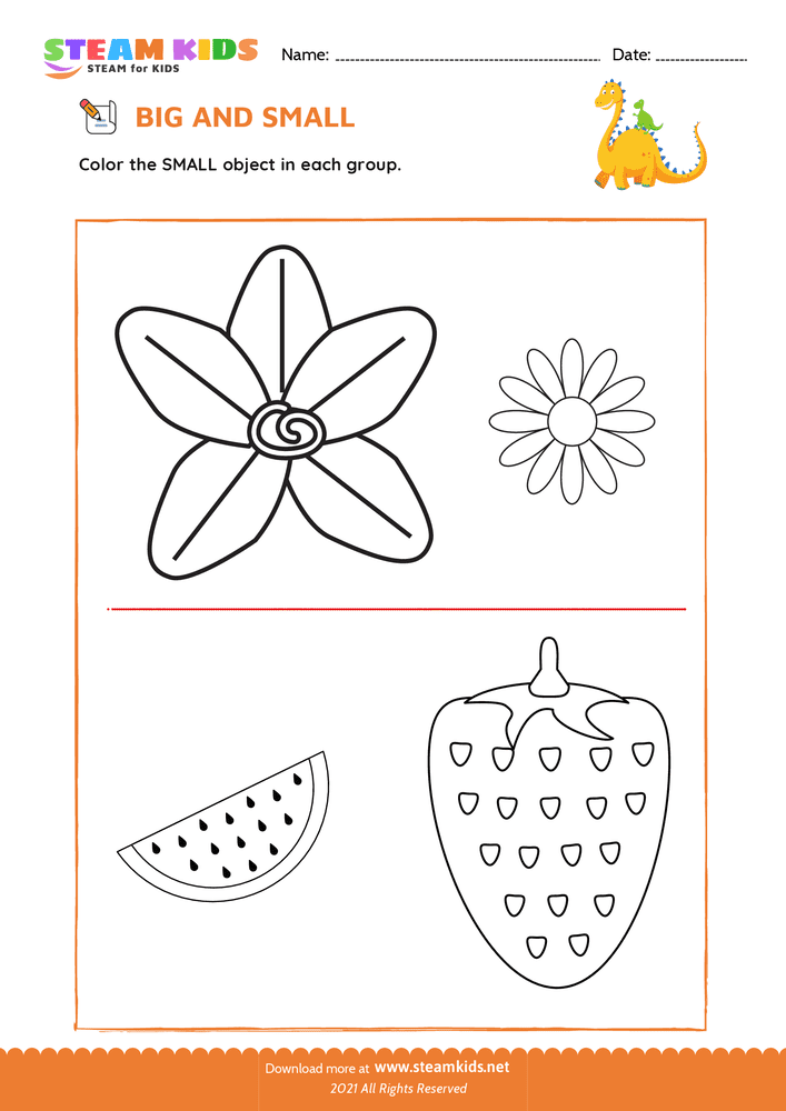 Free Math Worksheet - Big and Small - Worksheet 8