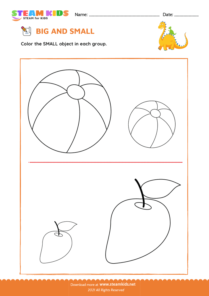 Free Math Worksheet - Big and Small - Worksheet 9
