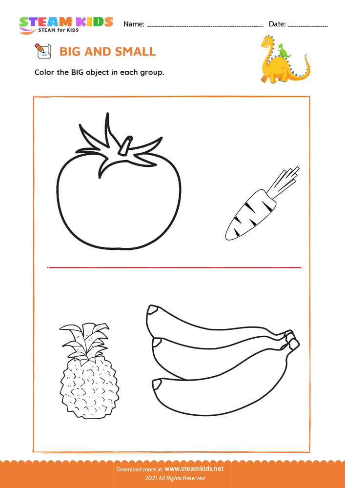 Free Math Worksheet - Big and Small - Worksheet 10