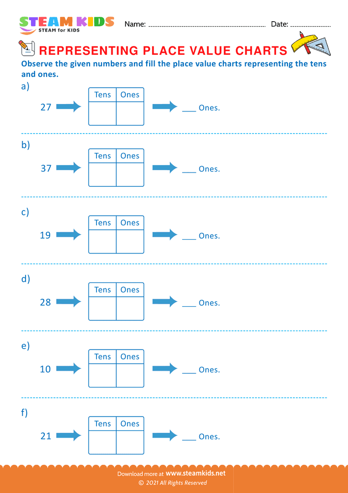 Free Math Worksheet - Write the missing numbers - Worksheet 2