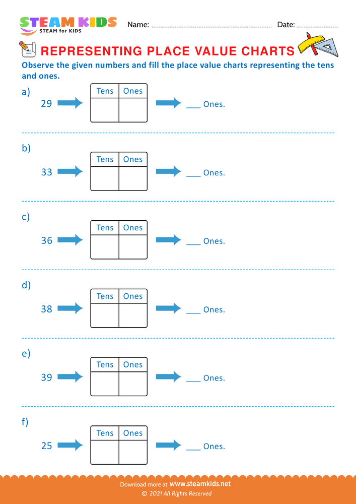 Free Math Worksheet - Write the missing numbers - Worksheet 3