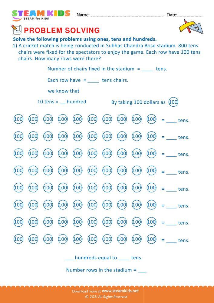 problem solving addition worksheet