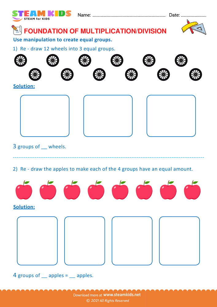 Free Math Worksheet - Foundation of Multiplication and Division - Worksheet 5